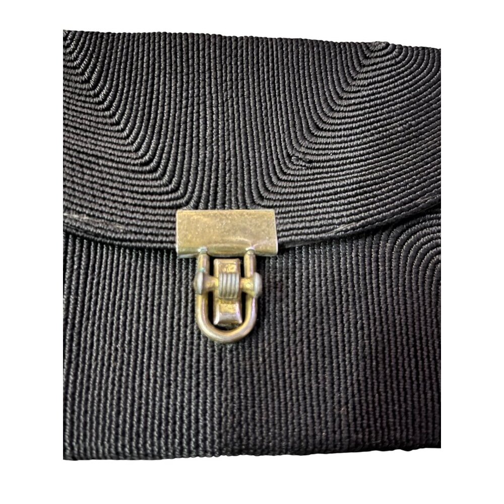 Vintage Annette Cordé Handbag Black Small Evening Bag Used 1940s Style - Picture 6 of 15